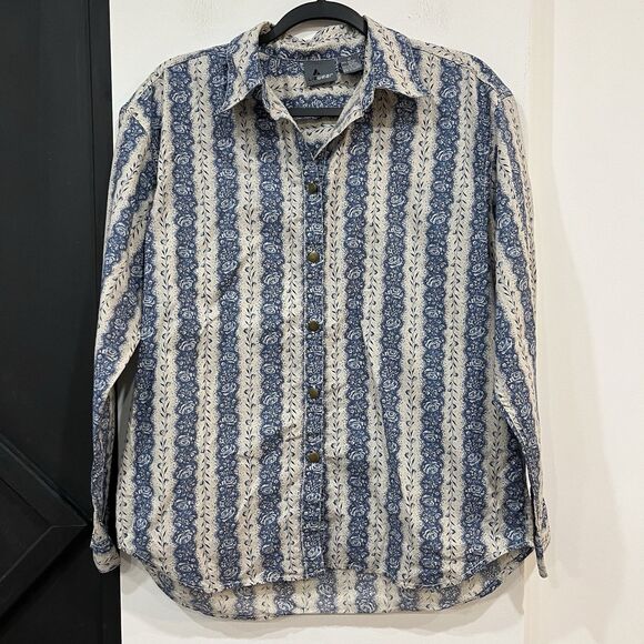 Vintage Lizwear Women’s Floral Button Up Shirt Western Blouse Cottage Medium - Picture 1 of 5